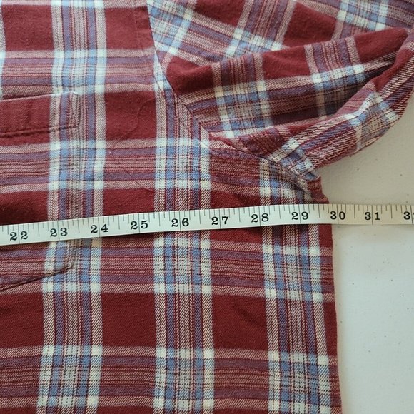 The Foundry Flannel Shirt Men 3XL Red Gray Plaid Button Up Long Sleeve *Read* - Picture 14 of 14